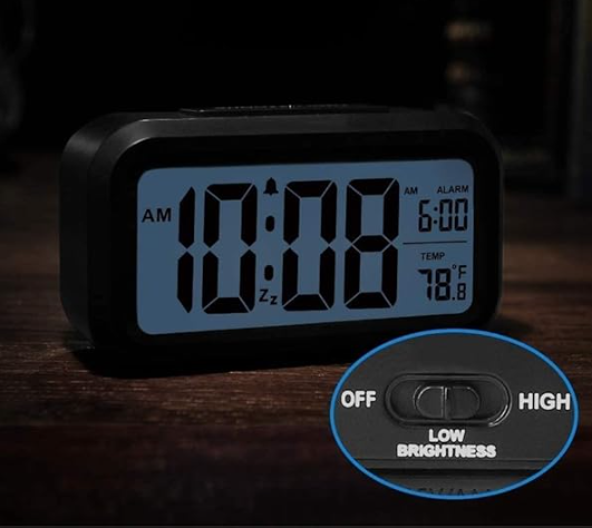 Digital Alarm Clock- Color: Black