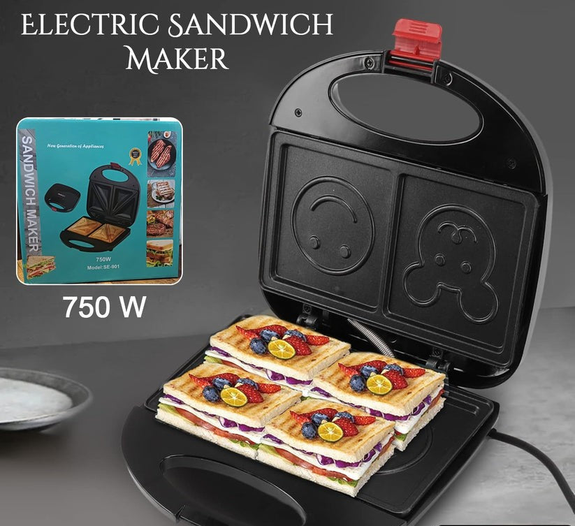 Double Sided Heating 750W Electric Sandwich Maker